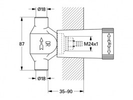 CUERPO EMPOTRADO LLAVE PASO GROHE